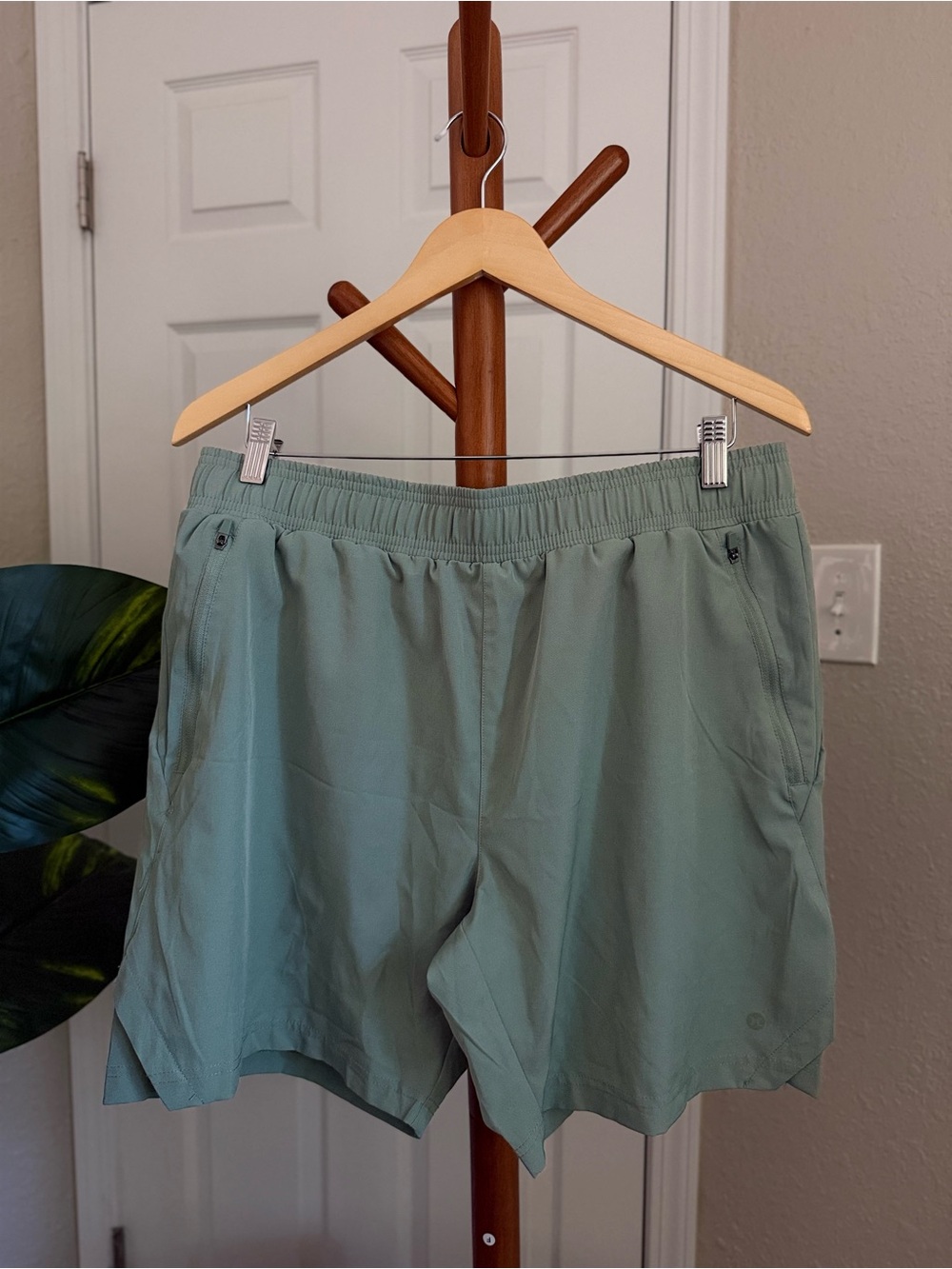 RBX Mint Green Active Shorts with Zip Pockets